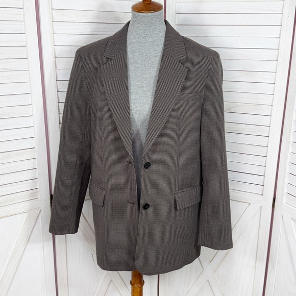 GAP Jackets & Blazers - Gap Houndstooth Knit Oversized Blazer Jacket Brown Small Heritage Preppy